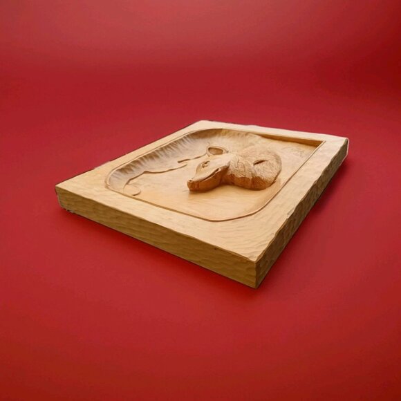 Bas relief en bois - signé David 85 - art populaire canadien représente chien - Picture 2 of 6